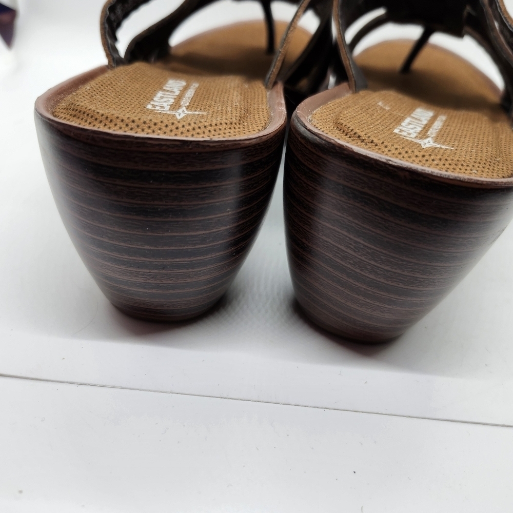 Eastland Brown Leather Sandals NWOT Sz 10W‎ - Picture 5 of 6